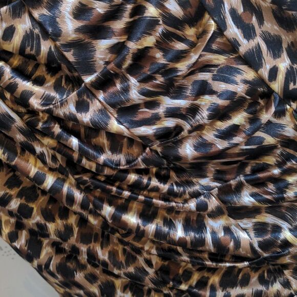 Love Tease Leopard Print Bodycon Wiggle Mini Dress Sz 11 - Picture 11 of 11